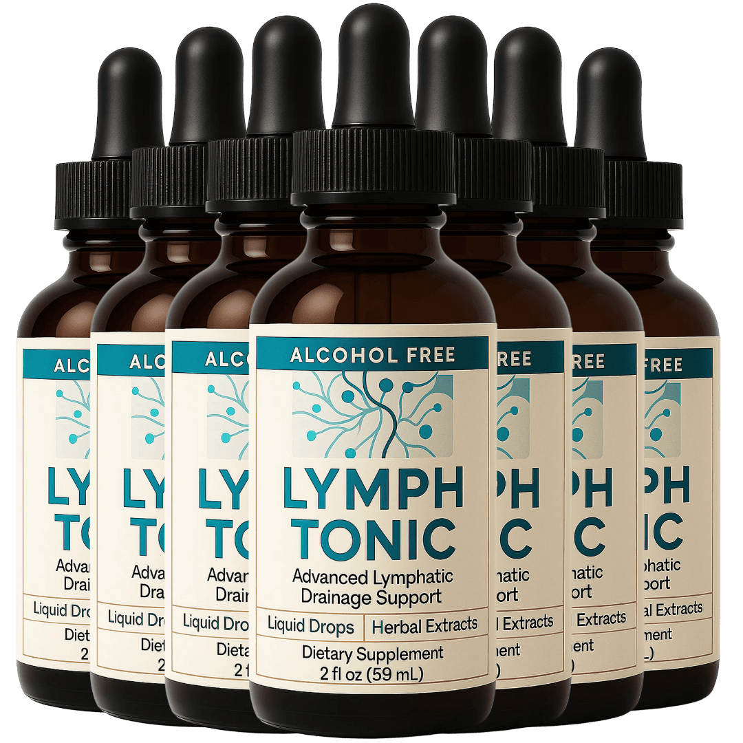 Lymph Tonic supplement bottle, a herbal capsule formula for lymphatic and fluid balance support